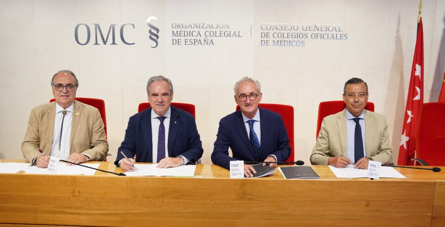 Las organizaciones profesionales de Medicina, Farmacia, Dentistas y Veterinaria unen fuerzas para cuidar de la salud de sus profesionales