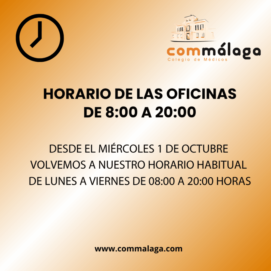 Horario de atención al colegiado: de 8 a 20 horas