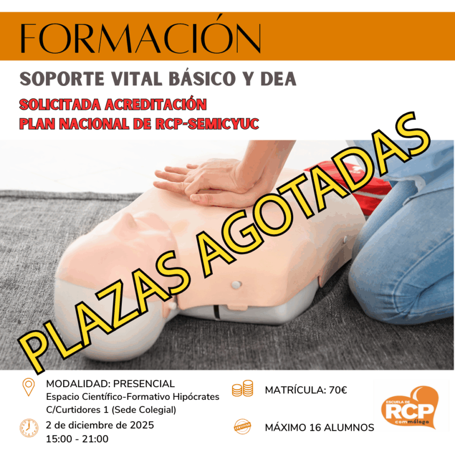PLAZAS AGOTADAS Curso de Soporte Vital Básico (SVB) y DEA | 2 de diciembre