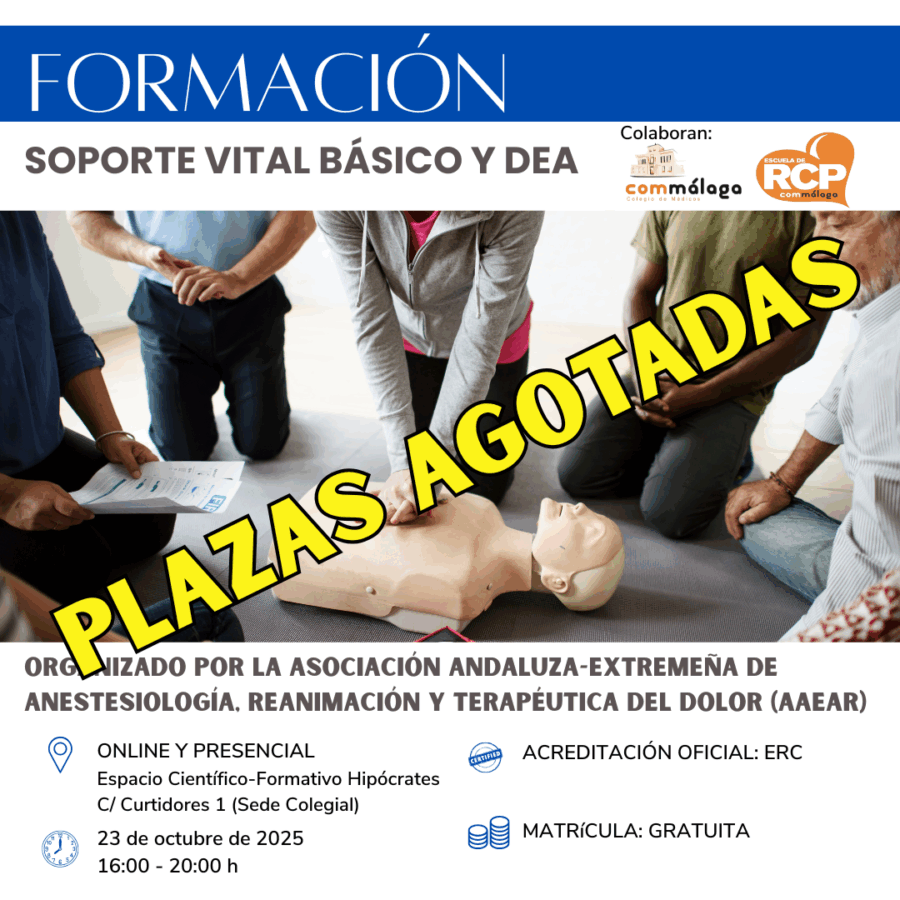 PLAZAS AGOTADAS | Curso de Soporte Vital Básico (SVB) y DEA (Organiza AAEAR) | 23 de octubre