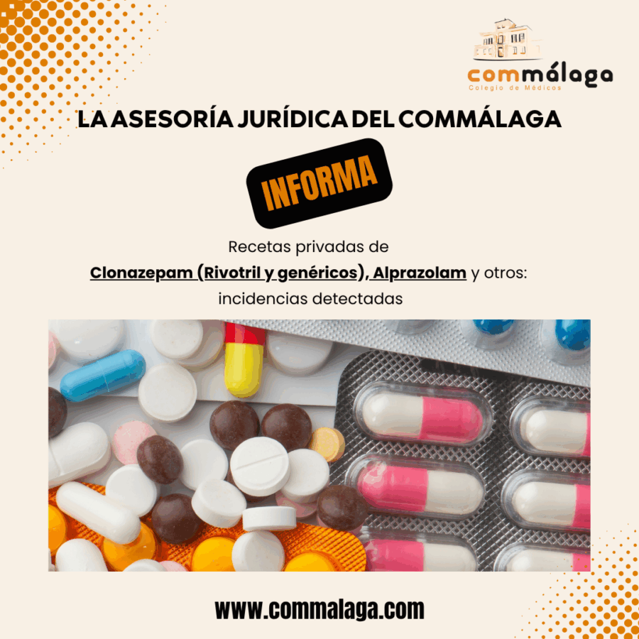 Recetas privadas de Clonazepam (Rivotril y genéricos), Alprazolam y otros: incidencias detectadas