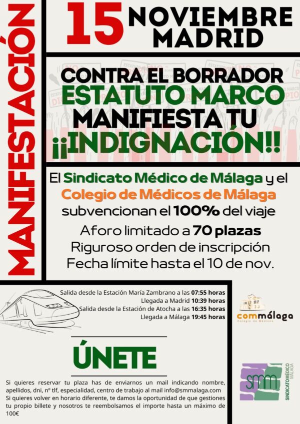 Estatuto Marco: acude a la manifestación del 15 de noviembre en Madrid