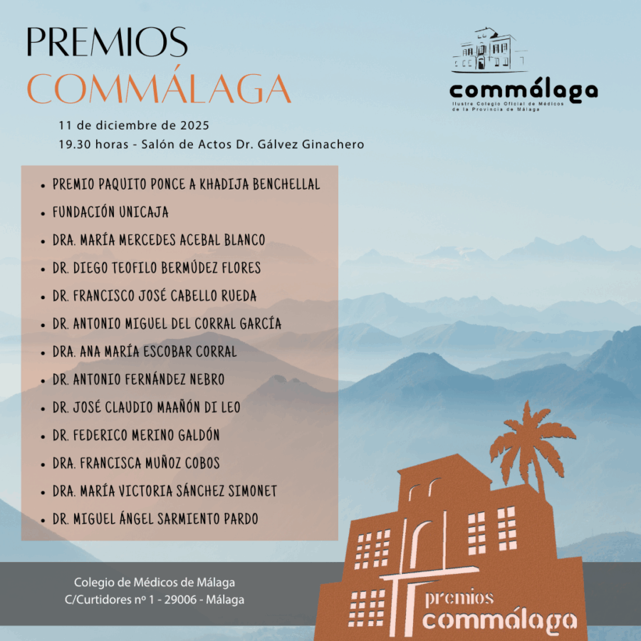 Los XVI Premios Commálaga reconocerán a once médicos el 11 de diciembre