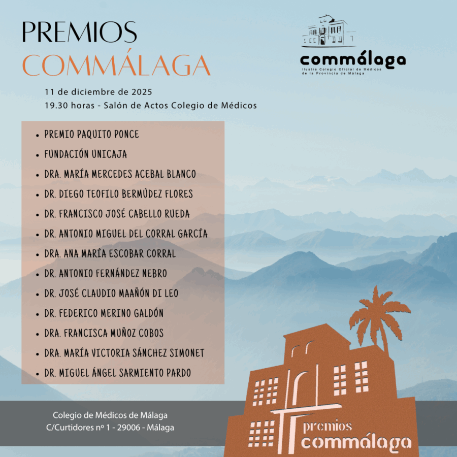 Los XVI Premios Commálaga reconocerán a once médicos el 11 de diciembre