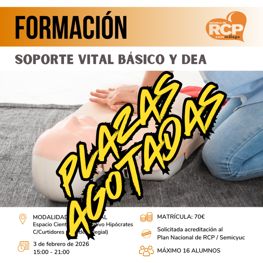 PLAZAS AGOTADAS | Curso de Soporte Vital Básico (SVB) y DEA | 3 de febrero