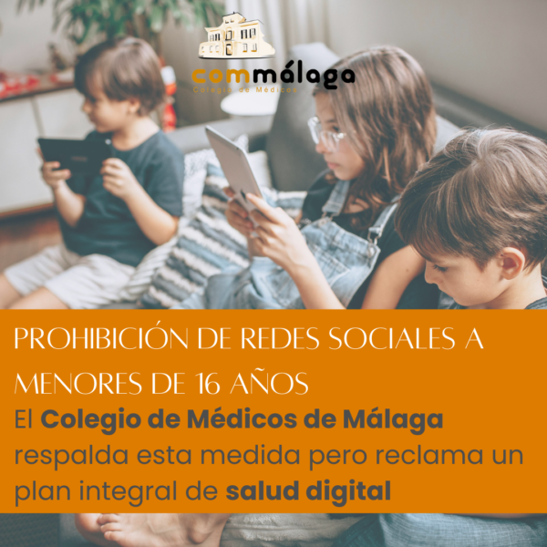 El Colegio respalda la prohibición de redes sociales a menores de 16 años pero reclama un plan integral de Salud Digital