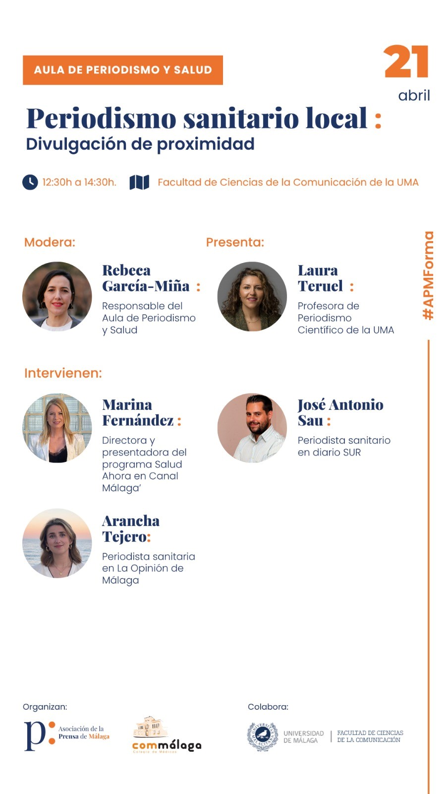 El Aula de Periodismo y Salud aborda el papel del periodismo sanitario local en su undécima edición | 21 de abril