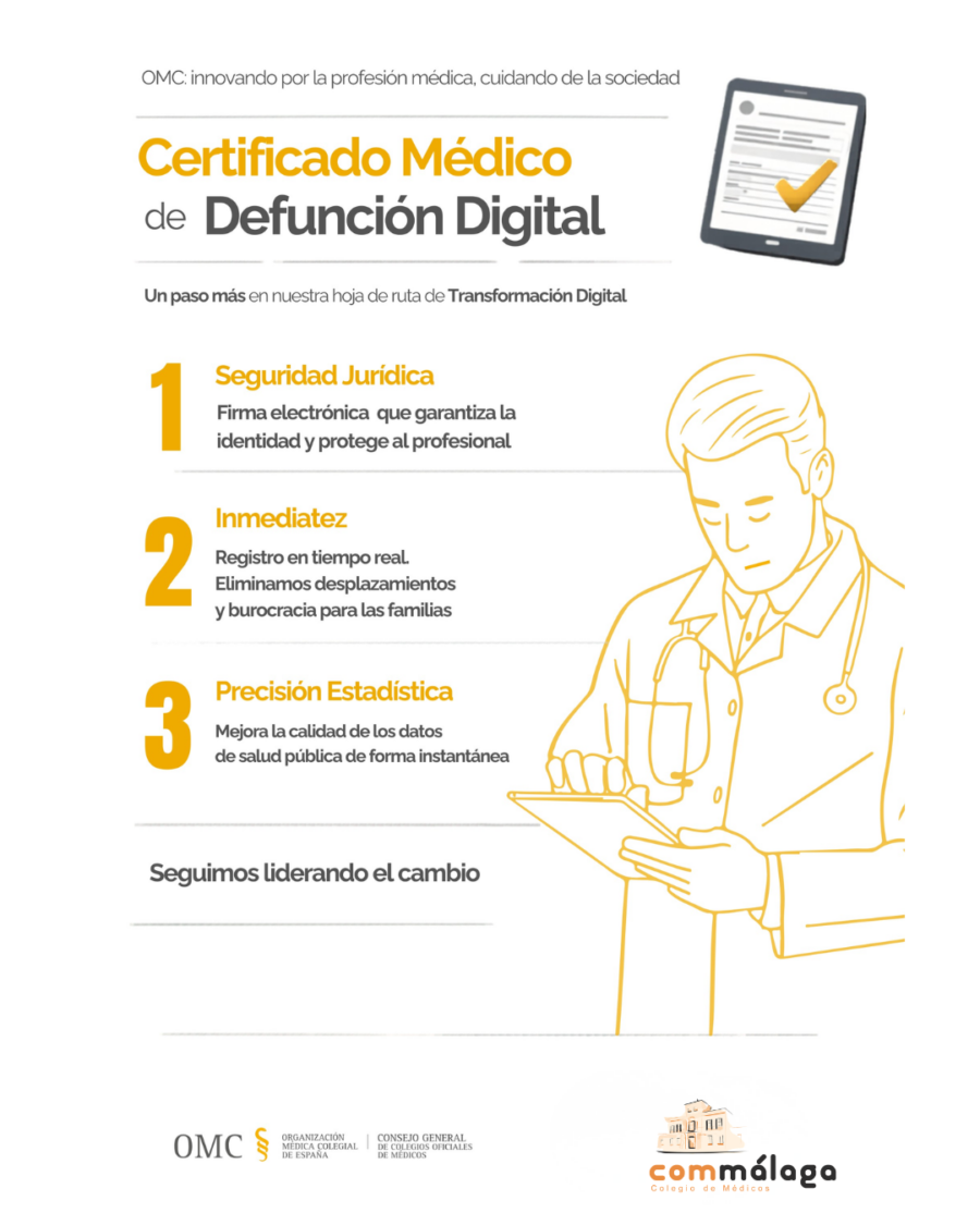El Colegio pide culminar la implantación del Certificado Médico de Defunción Electrónico