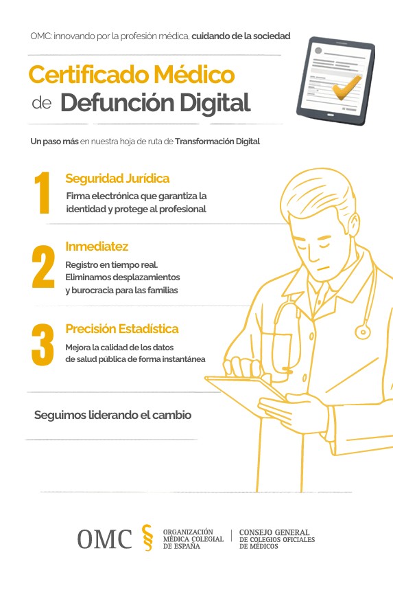 La OMC pide culminar la implantación del Certificado Médico de Defunción Electrónico
