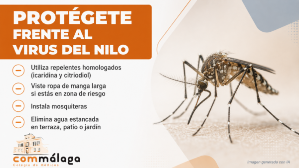 El Colegio aconseja extremar la protección frente a las picaduras de mosquitos para prevenir el virus del Nilo Occidental